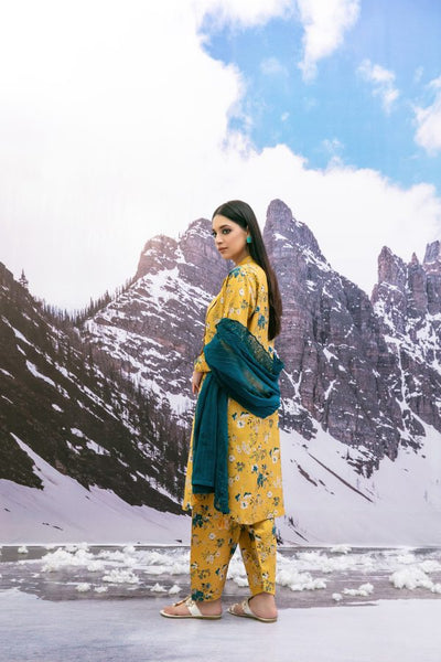 Tawakkal Fabrics 3 Piece Stitched Digital Printed Slub Linen Suit D-8150
