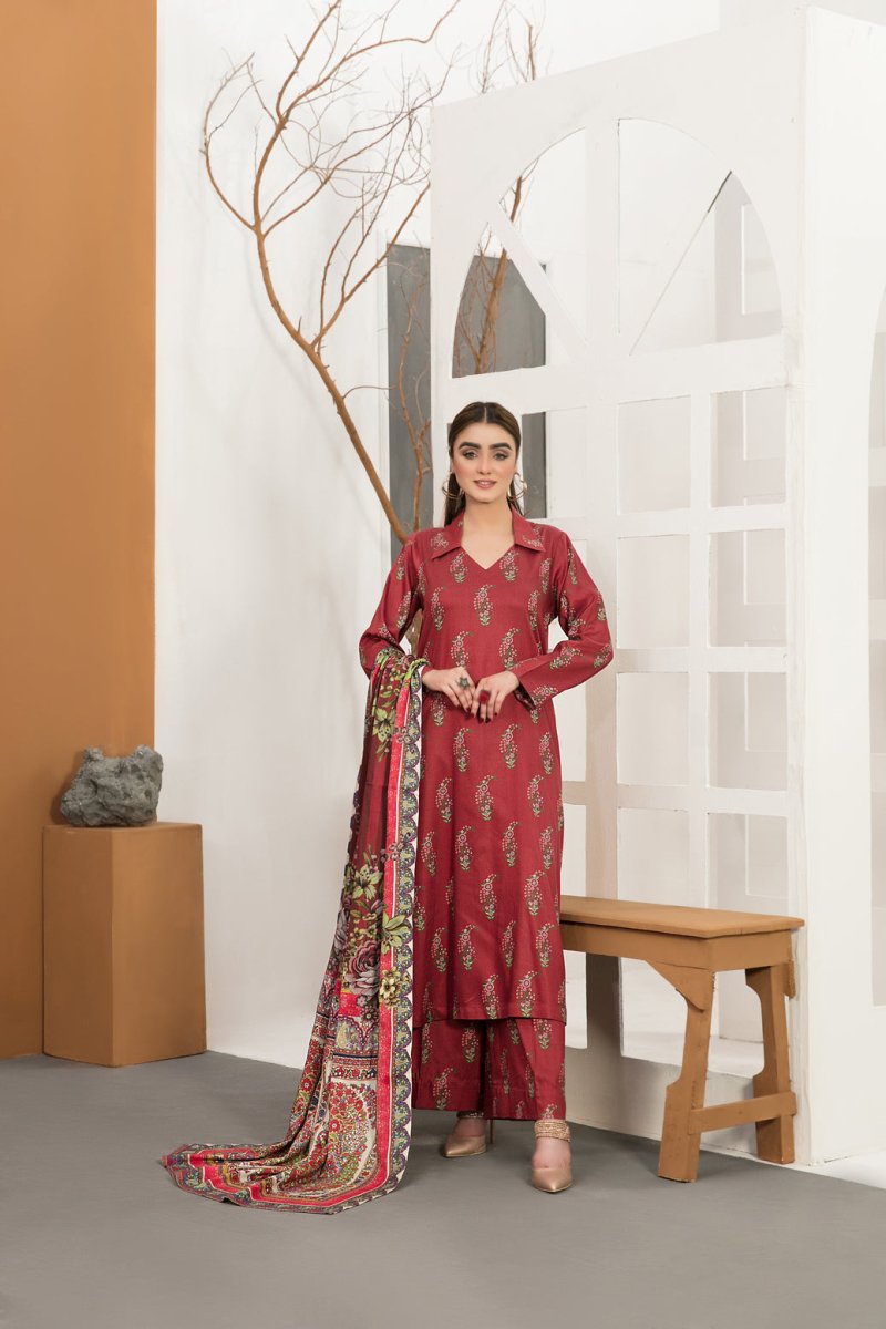 Tawakkal Fabrics 3 Piece Stitched Printed Kotrai Suit D-8168