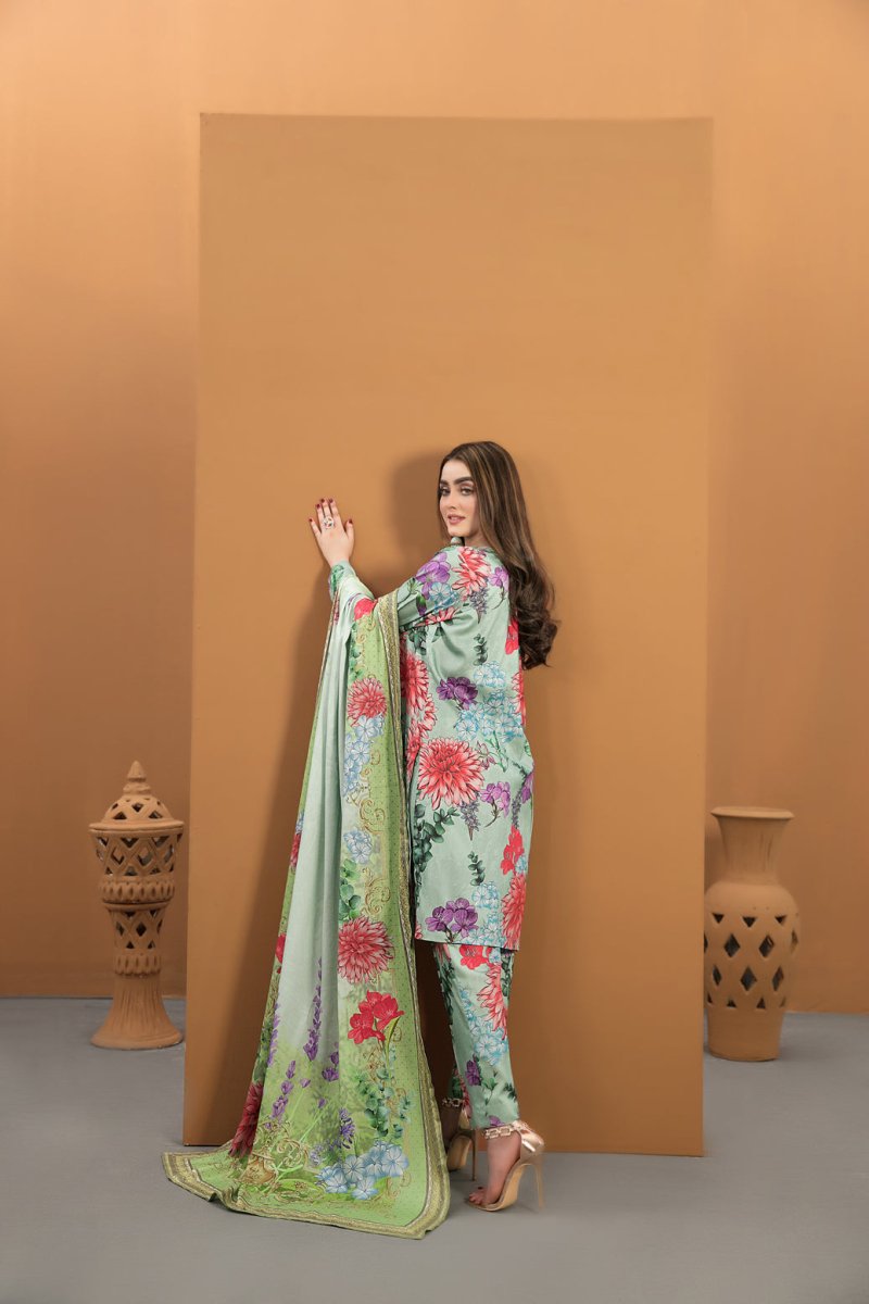 Tawakkal Fabrics 3 Piece Stitched Printed Kotrai Suit D-8174
