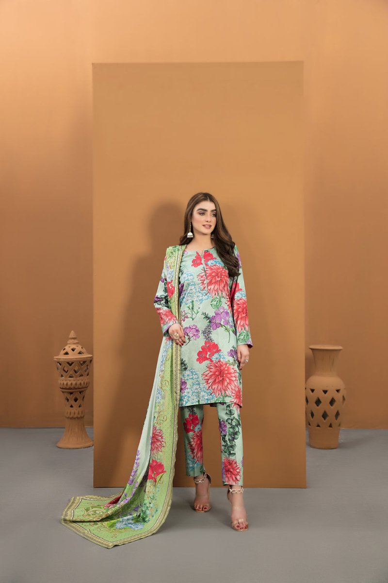 Tawakkal Fabrics 3 Piece Stitched Printed Kotrai Suit D-8174