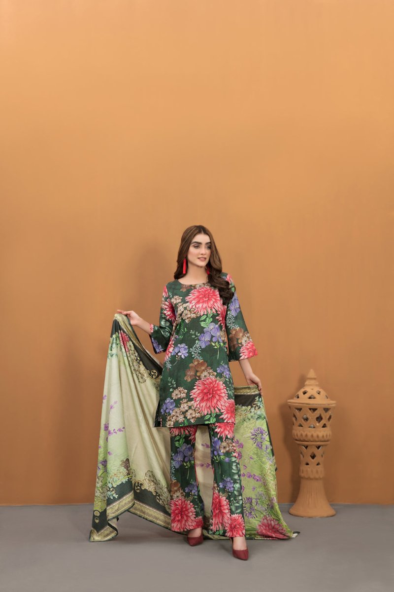 Tawakkal Fabrics 3 Piece Stitched Printed Kotrai Suit D-8175