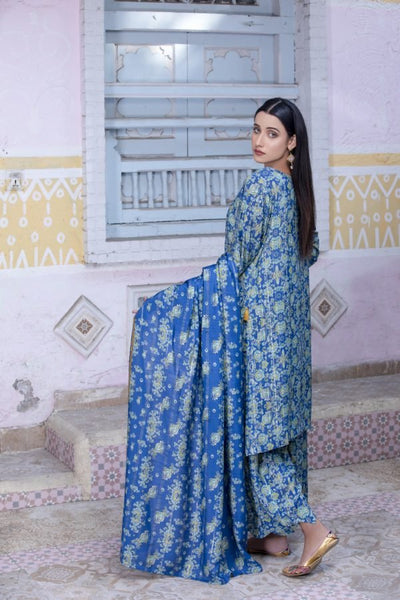 Tawakkal Fabrics 3 Piece Stitched Digital Printed Staple Lorex Slub Suit D-8231