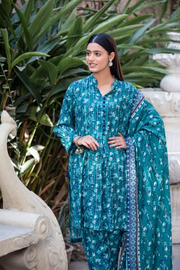 Tawakkal Fabrics 3 Piece Stitched Digital Printed Staple Lorex Slub Suit D-8233