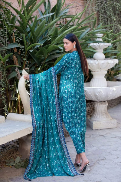Tawakkal Fabrics 3 Piece Stitched Digital Printed Staple Lorex Slub Suit D-8233