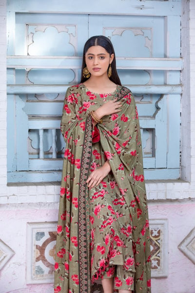 Tawakkal Fabrics 3 Piece Stitched Digital Printed Staple Lorex Slub Suit D-8234
