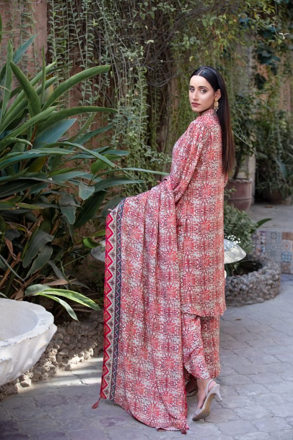 Tawakkal Fabrics 3 Piece Stitched Digital Printed Staple Lorex Slub Suit D-8236