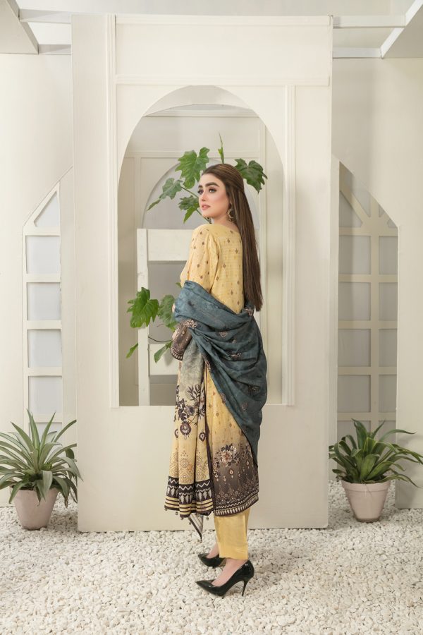 Tawakkal Fabrics 3 Piece Stitched Digital Printed Broshia Staple Suit D-8276