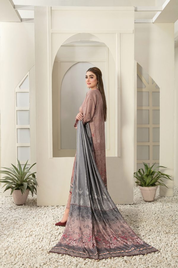 Tawakkal Fabrics 3 Piece Stitched Digital Printed Broshia Staple Suit D-8280