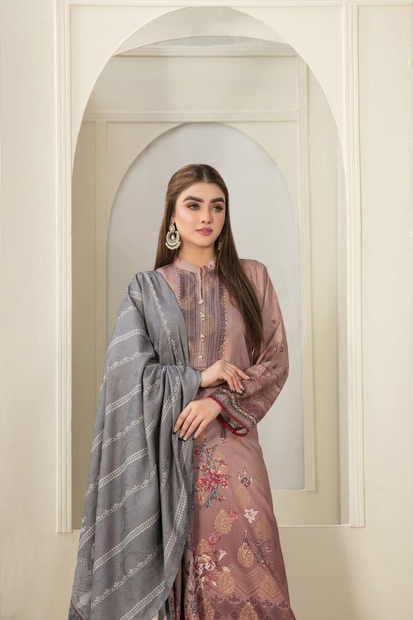 Tawakkal Fabrics 3 Piece Stitched Digital Printed Broshia Staple Suit D-8280