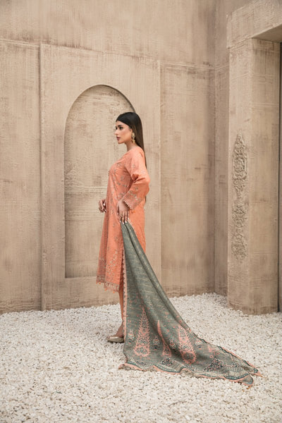 Tawakkal Fabrics 3 Piece Stitched Fancy Embroidered Lawn Jacquard Suit D-8528