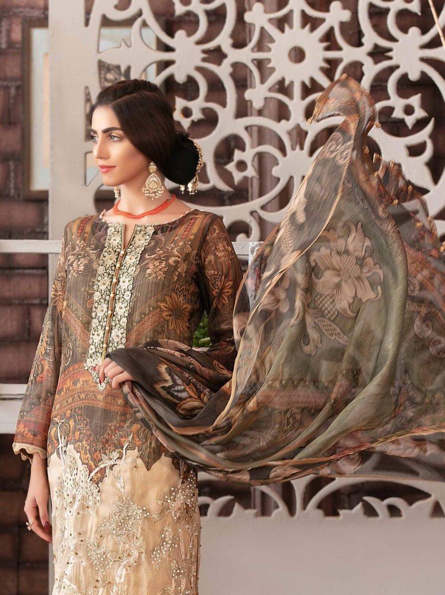 Tawakkal Fabrics Luxurious Affaire Masuri Silk 3Piece Suit D-9089