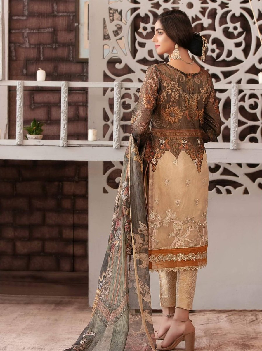 Tawakkal Fabrics Luxurious Affaire Masuri Silk 3Piece Suit D-9089