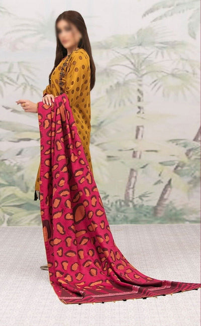Tawakkal Fabrics 3 Piece Stitched Attractive & Adorable Jacquard Suit D-9628