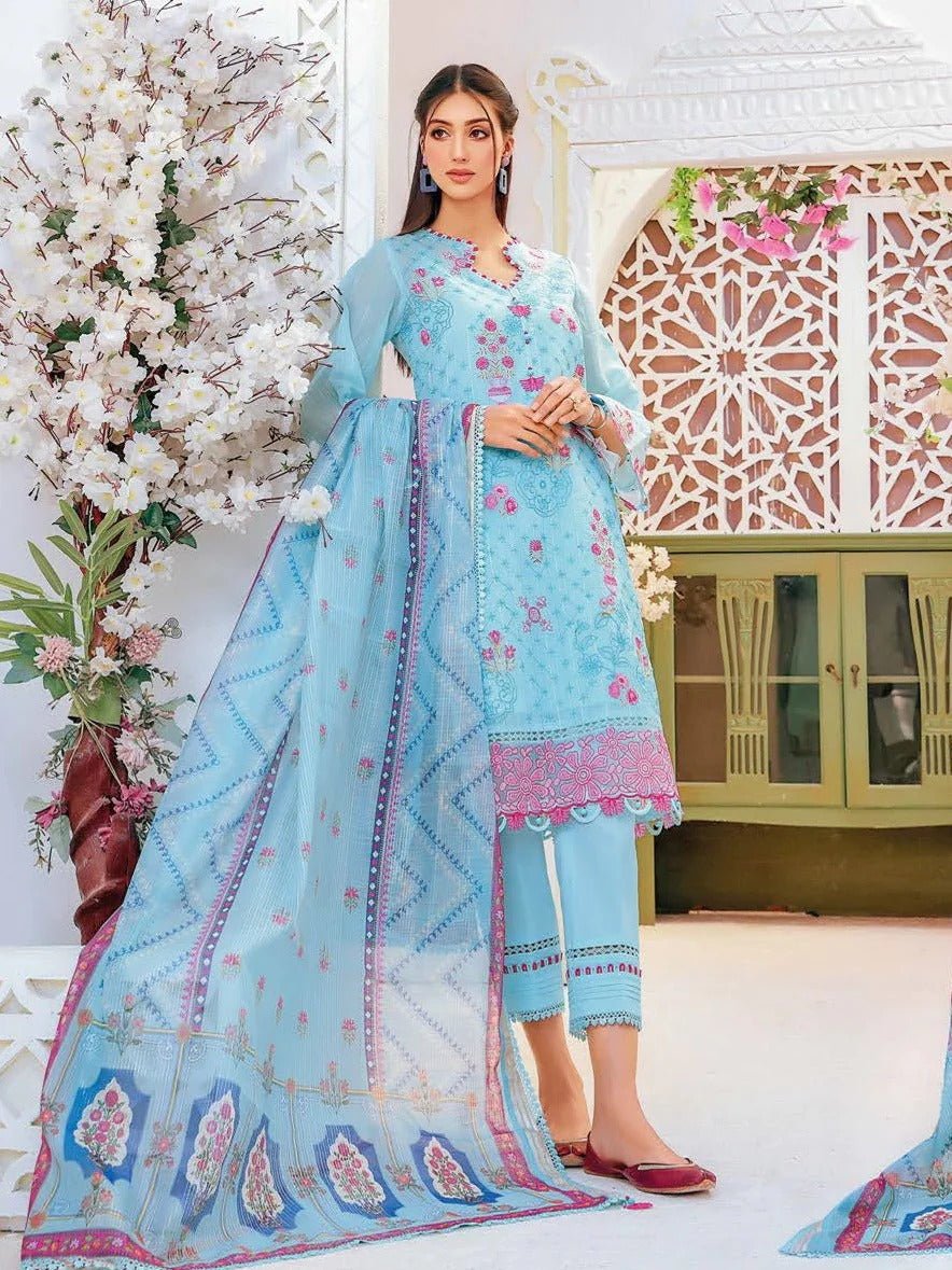 Gul Ahmed 3PC Embroidered Cotton Unstitched Suit DB-32011