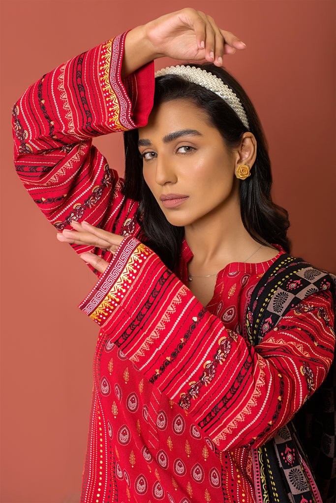 Lakhany 3 Piece Stitched Dareechay Embroidered Suit LSM-3008