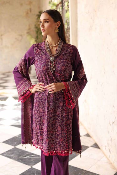 Gul Ahmed 3PC Embroidered Lawn Unstitched Suit With Embroidered Denting Lawn Dupatta DN-32034