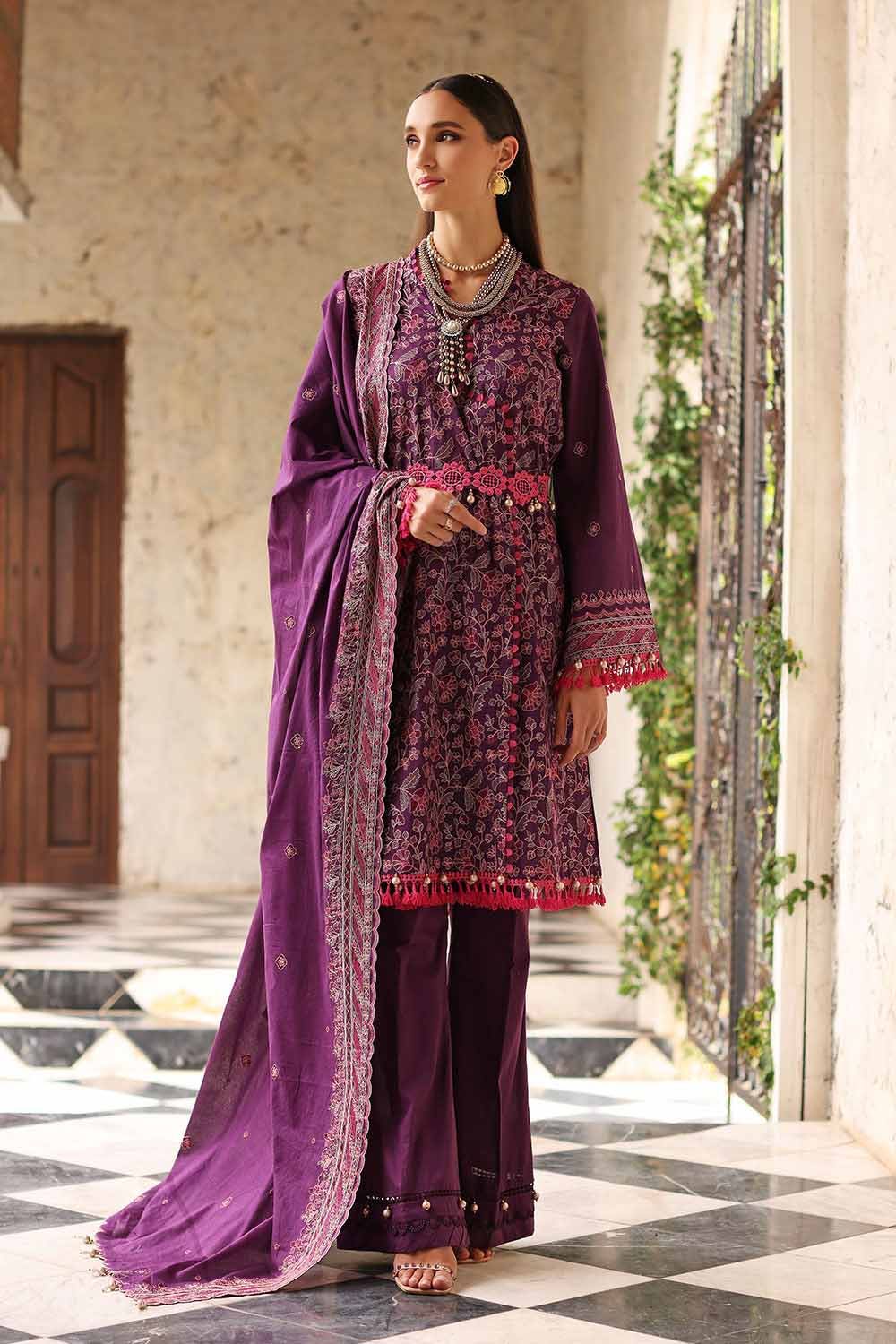 Gul Ahmed 3PC Embroidered Lawn Unstitched Suit With Embroidered Denting Lawn Dupatta DN-32034