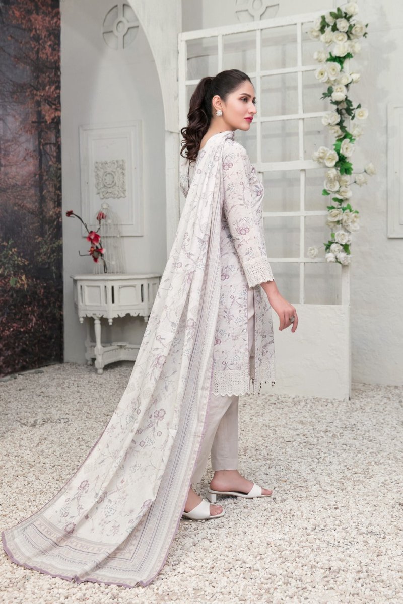 Tawakkal Fabrics 3 Piece Stitched Schiffli Daman Embroidered Digital Printed Lawn Suit D#6736