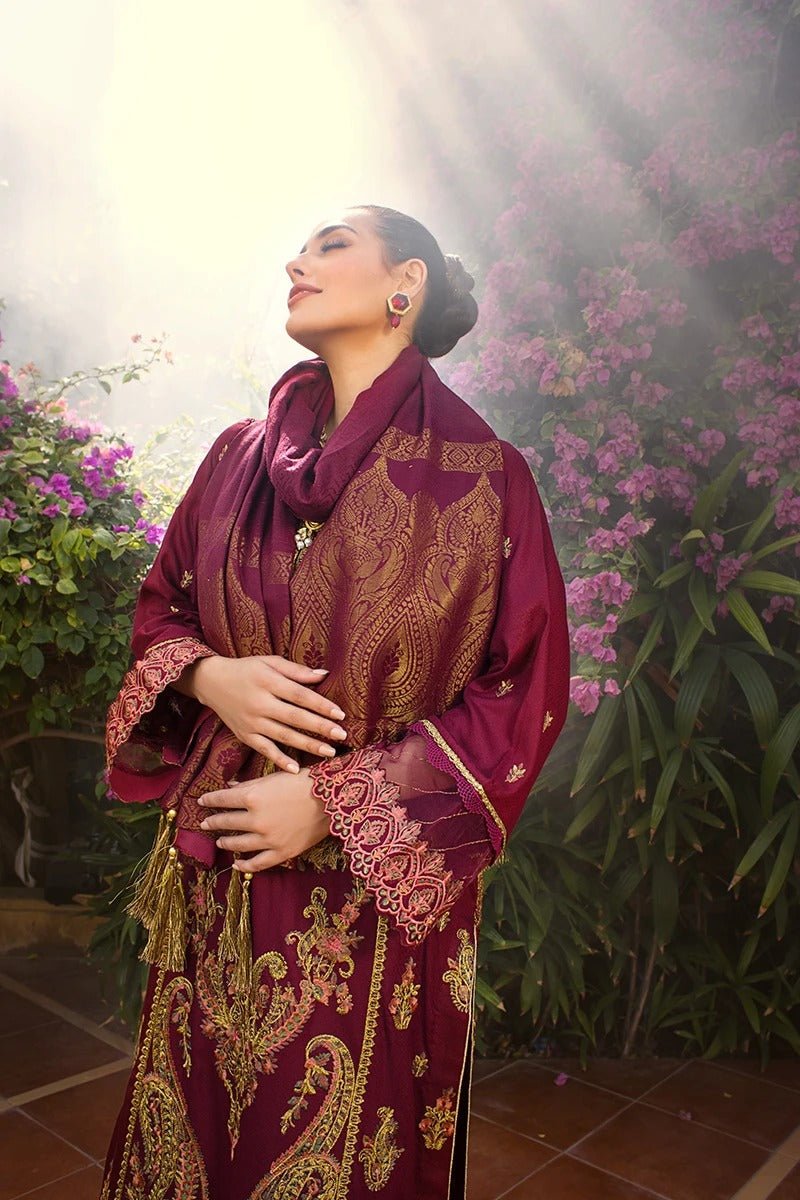 Rang Rasiya 3 Piece Stitched Embroidered Dobby Linen Suit D-06 FREESIAH