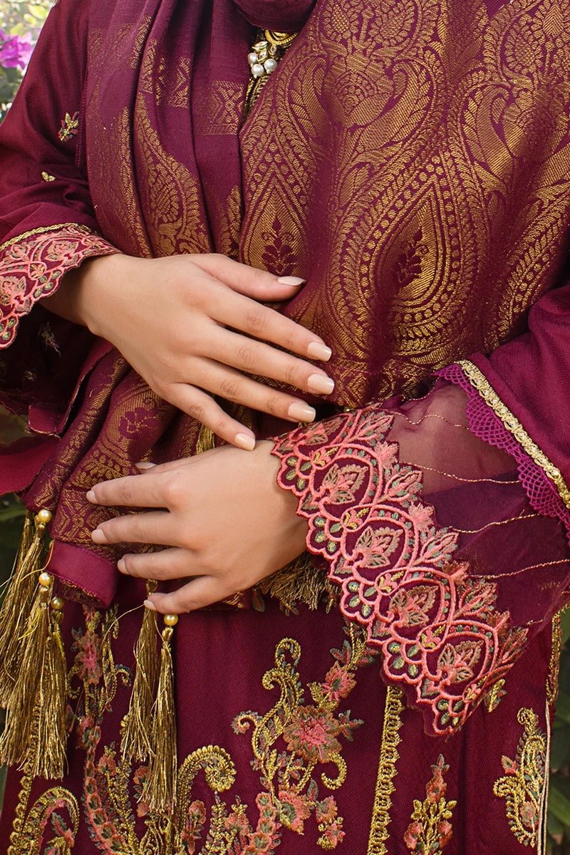Rang Rasiya 3 Piece Stitched Embroidered Dobby Linen Suit D-06 FREESIAH