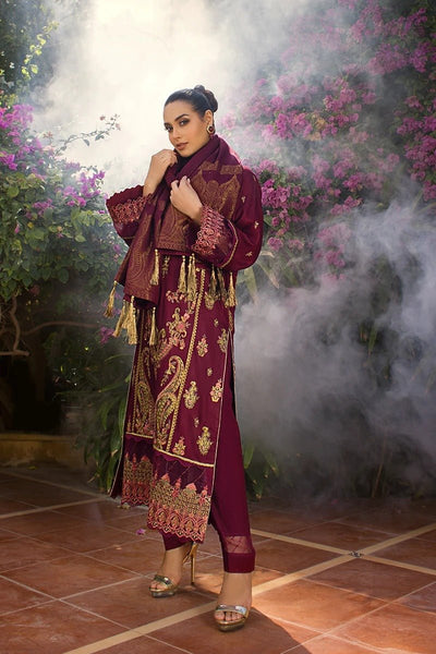 Rang Rasiya 3 Piece Stitched Embroidered Dobby Linen Suit D-06 FREESIAH