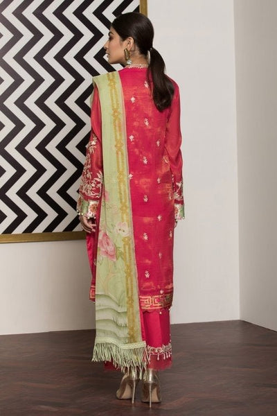 Sapphire 3 Piece Unstitched Embroidered Masoori Net Shirt Glint Garden