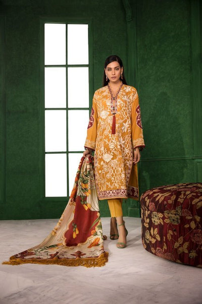 Sapphire 3 Piece Unstitched Embroidered Polyester Gul Bahar