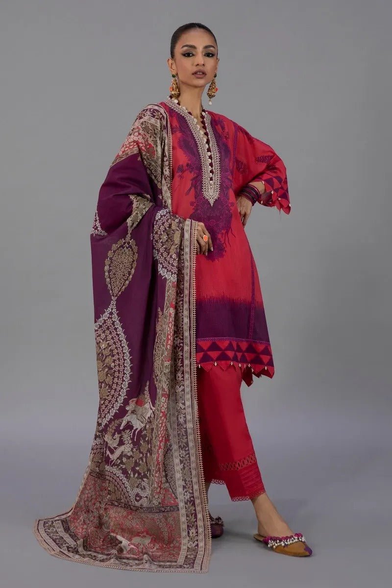 SANA SAFINAZ 2 Piece Unstitched Digital Printed Suit - H221-019B-BG
