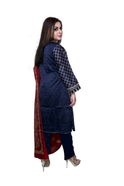 The Ocean 3 Piece Stitched Embroidered Dress SA-011