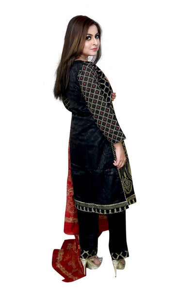 The Ocean 3 Piece Stitched Embroidered Dress SA-013