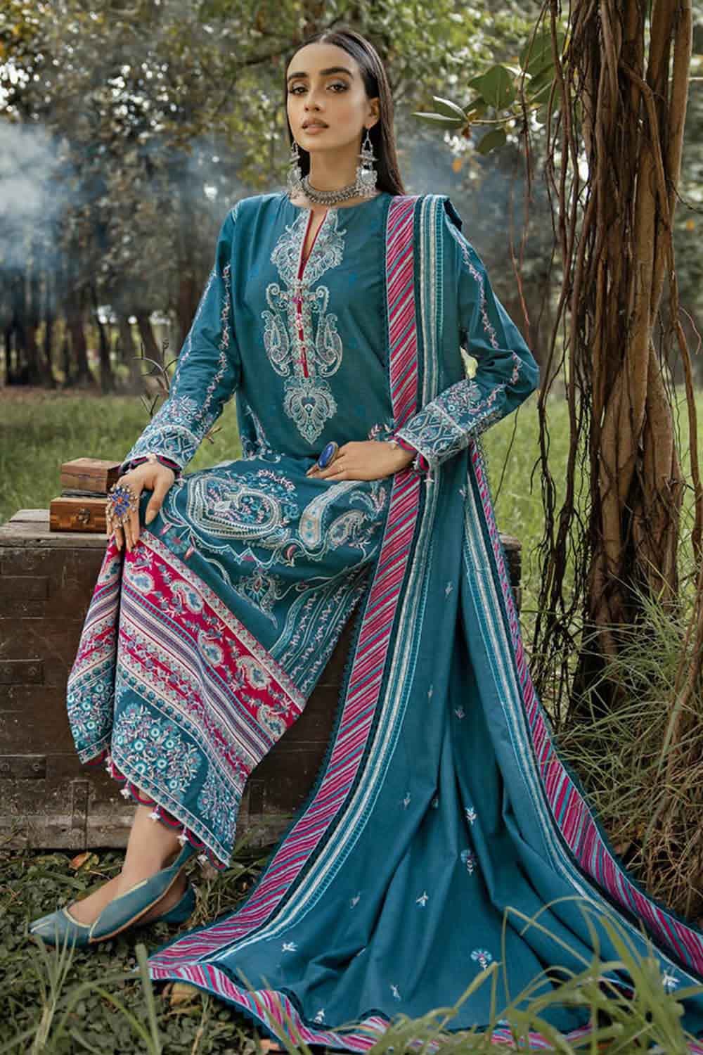 Gul Ahmed 3PC Unstitched Khaddar Suit K-22055