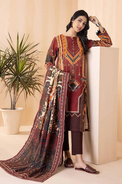 Gul Ahmed 3PC Khaddar Stitched Digital Printed Suit K-22066