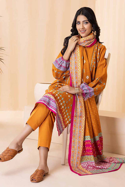 Gul Ahmed 3PC Khaddar Stitched Printed Suit K-22069 A
