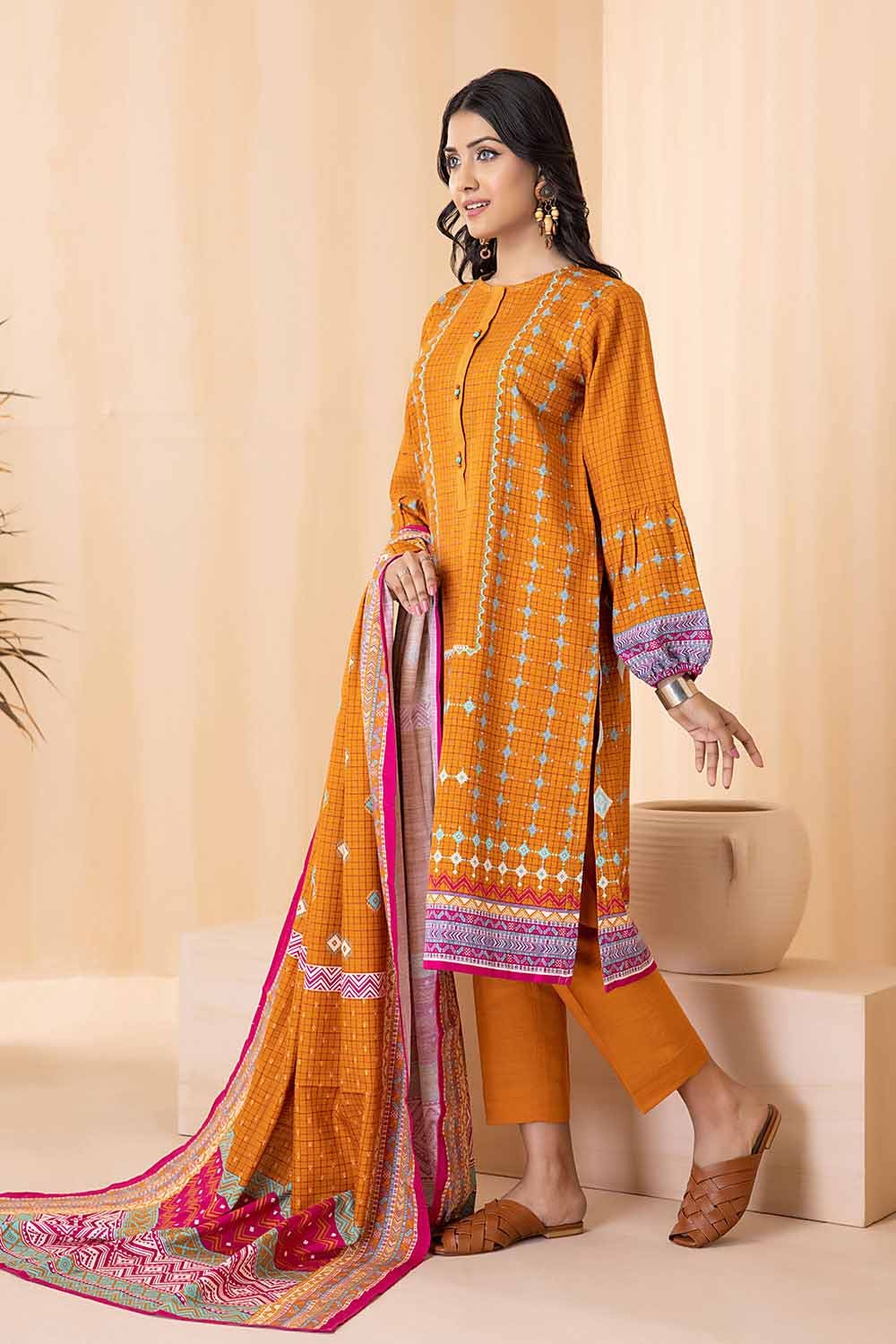 Gul Ahmed 3PC Khaddar Stitched Printed Suit K-22069 A