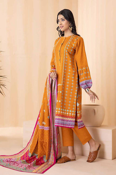 Gul Ahmed 3PC Khaddar Stitched Printed Suit K-22069 A