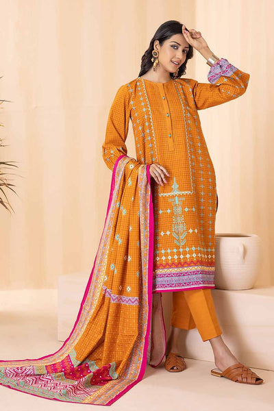 Gul Ahmed 3PC Khaddar Stitched Printed Suit K-22069 A