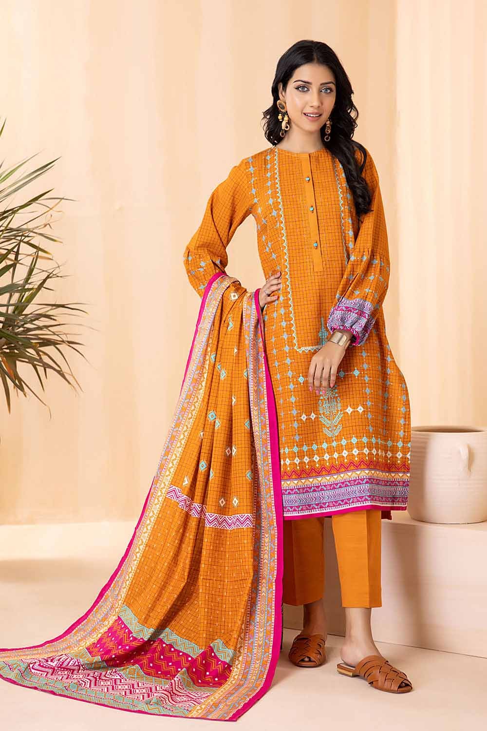 Gul Ahmed 3PC Khaddar Stitched Printed Suit K-22069 A