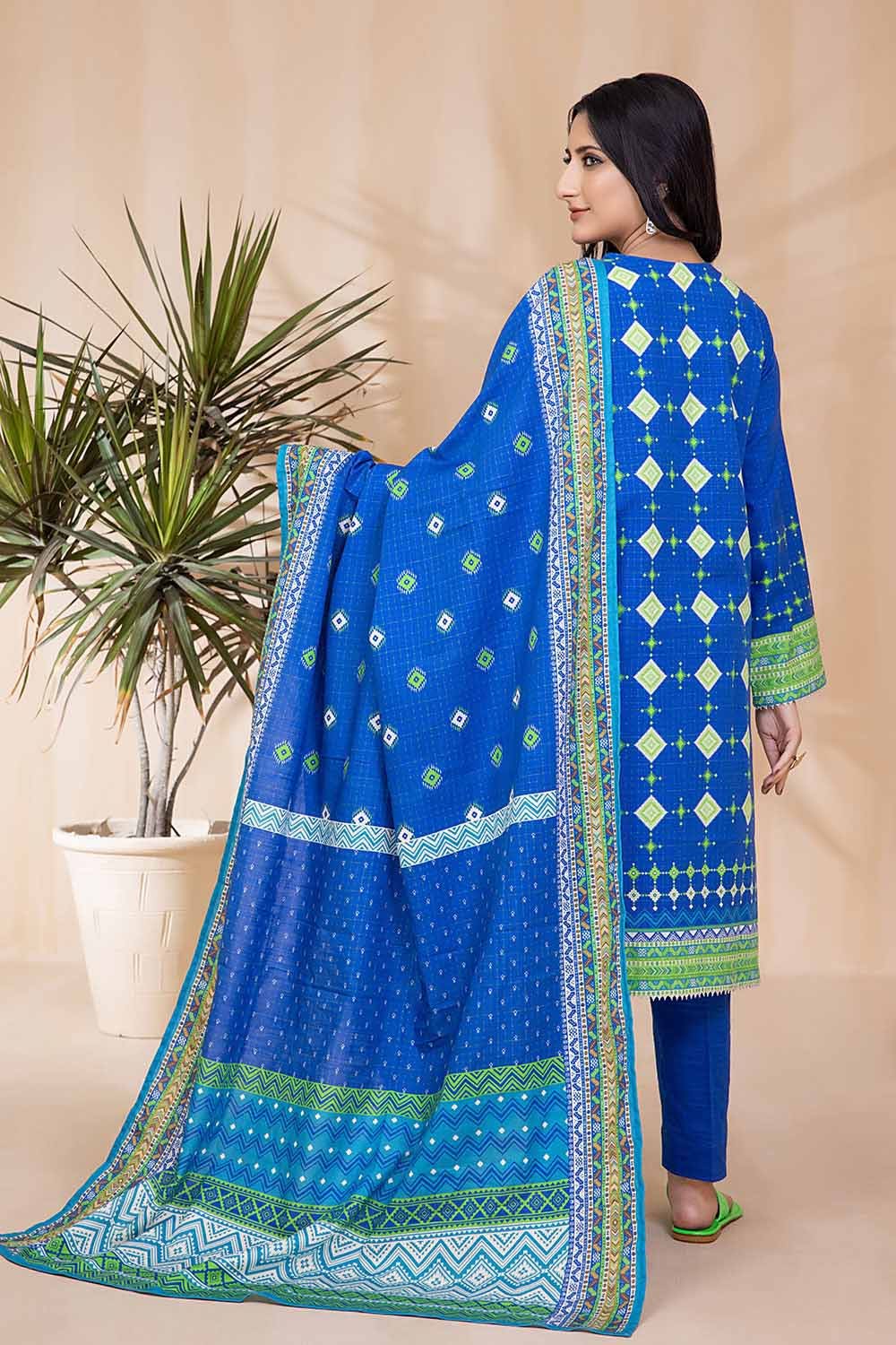Gul Ahmed 3PC Khaddar Stitched Printed Suit K-22069 B