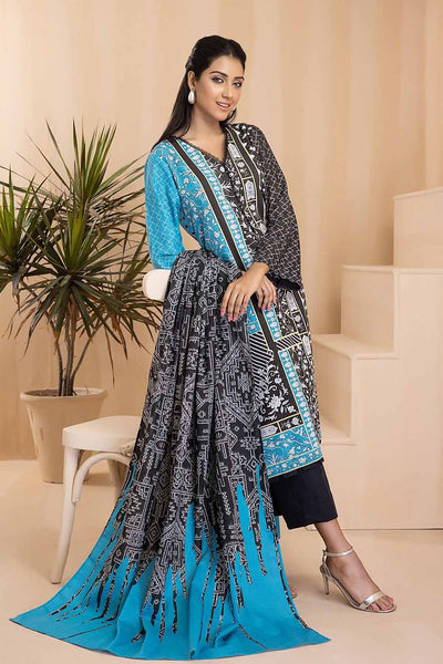 Gul Ahmed 3PC Khaddar Stitched Printed Suit K-22073 B