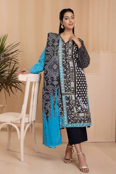 Gul Ahmed 3PC Khaddar Stitched Printed Suit K-22073 B