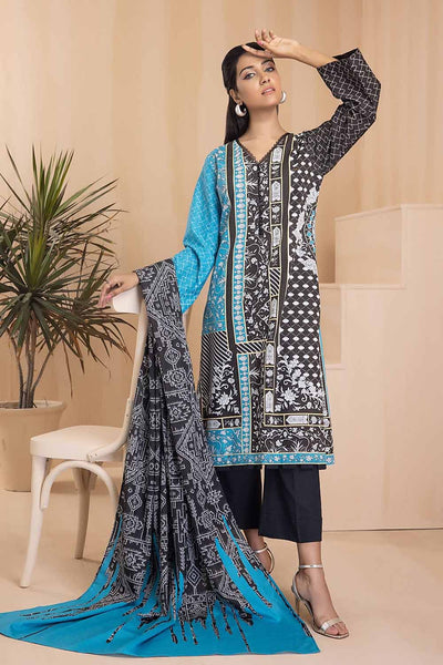 Gul Ahmed 3PC Khaddar Stitched Printed Suit K-22073 B