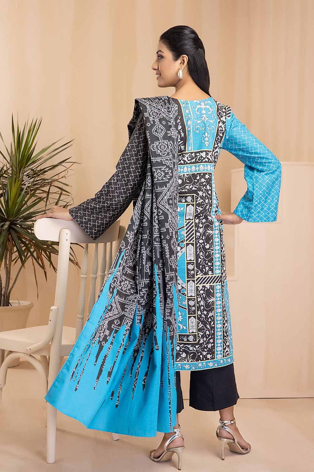 Gul Ahmed 3PC Khaddar Stitched Printed Suit K-22073 B