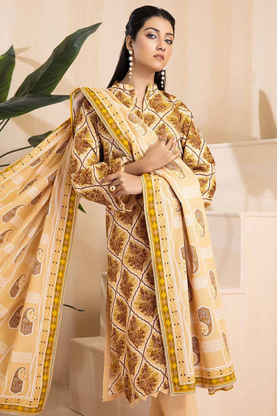 Gul Ahmed 3PC Khaddar Stitched Printed Suit K-22079 B