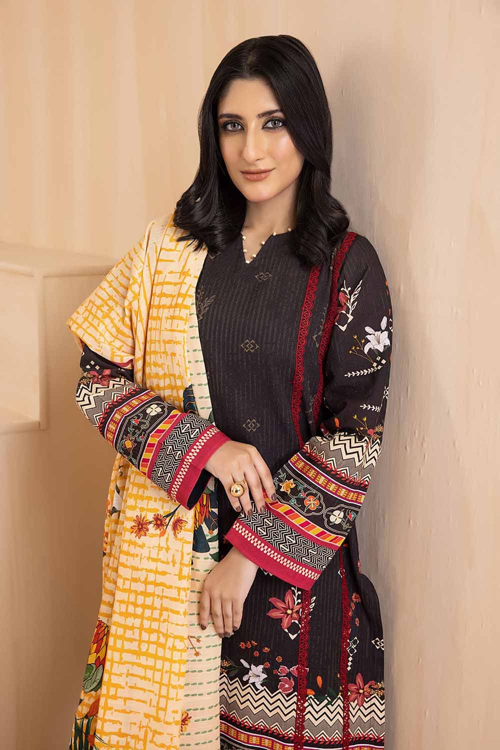 Gul Ahmed 3PC Khaddar Stitched Digital Printed Suit K-22085