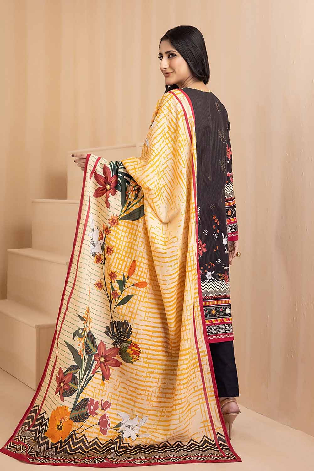 Gul Ahmed 3PC Khaddar Stitched Digital Printed Suit K-22085
