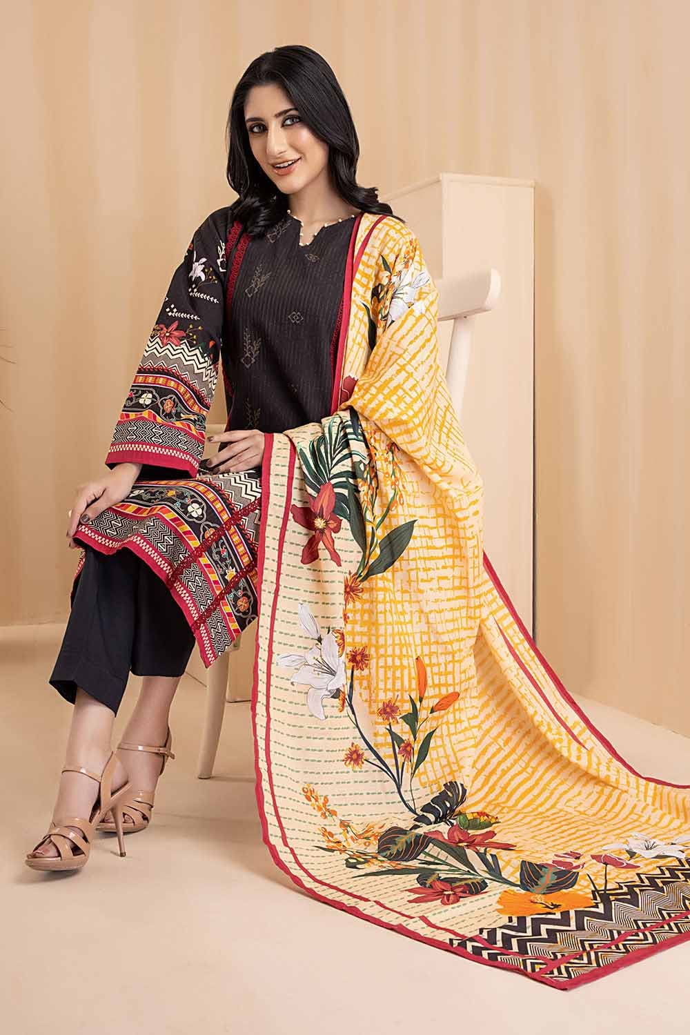 Gul Ahmed 3PC Khaddar Stitched Digital Printed Suit K-22085