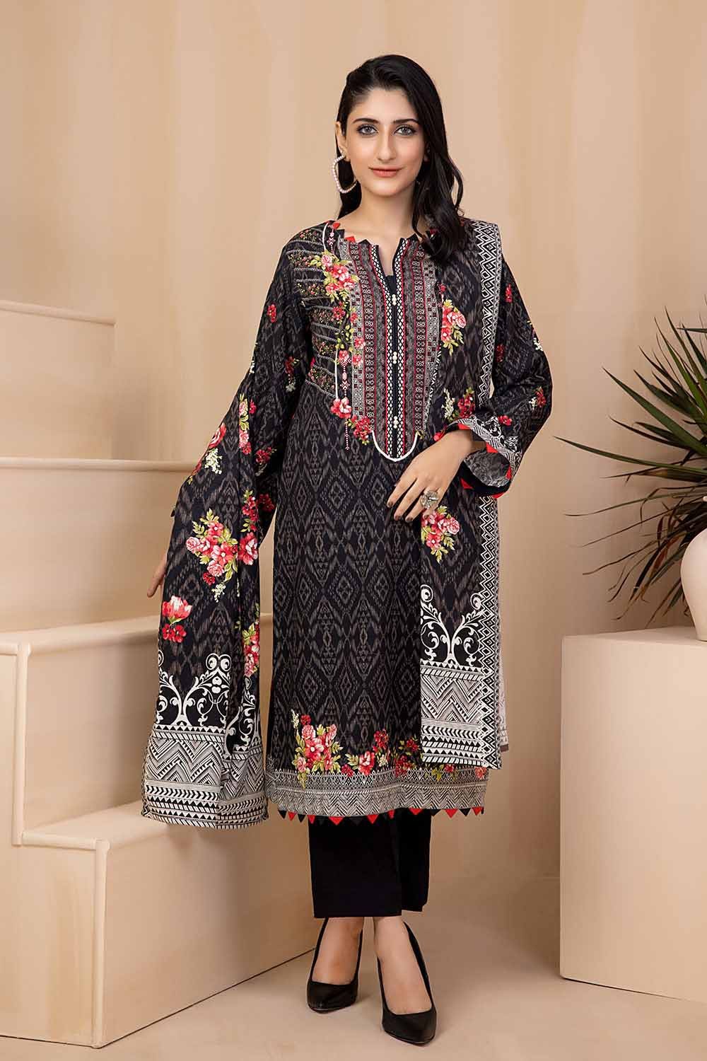 Gul Ahmed 3PC Khaddar Stitched Digital Printed Suit K-22088