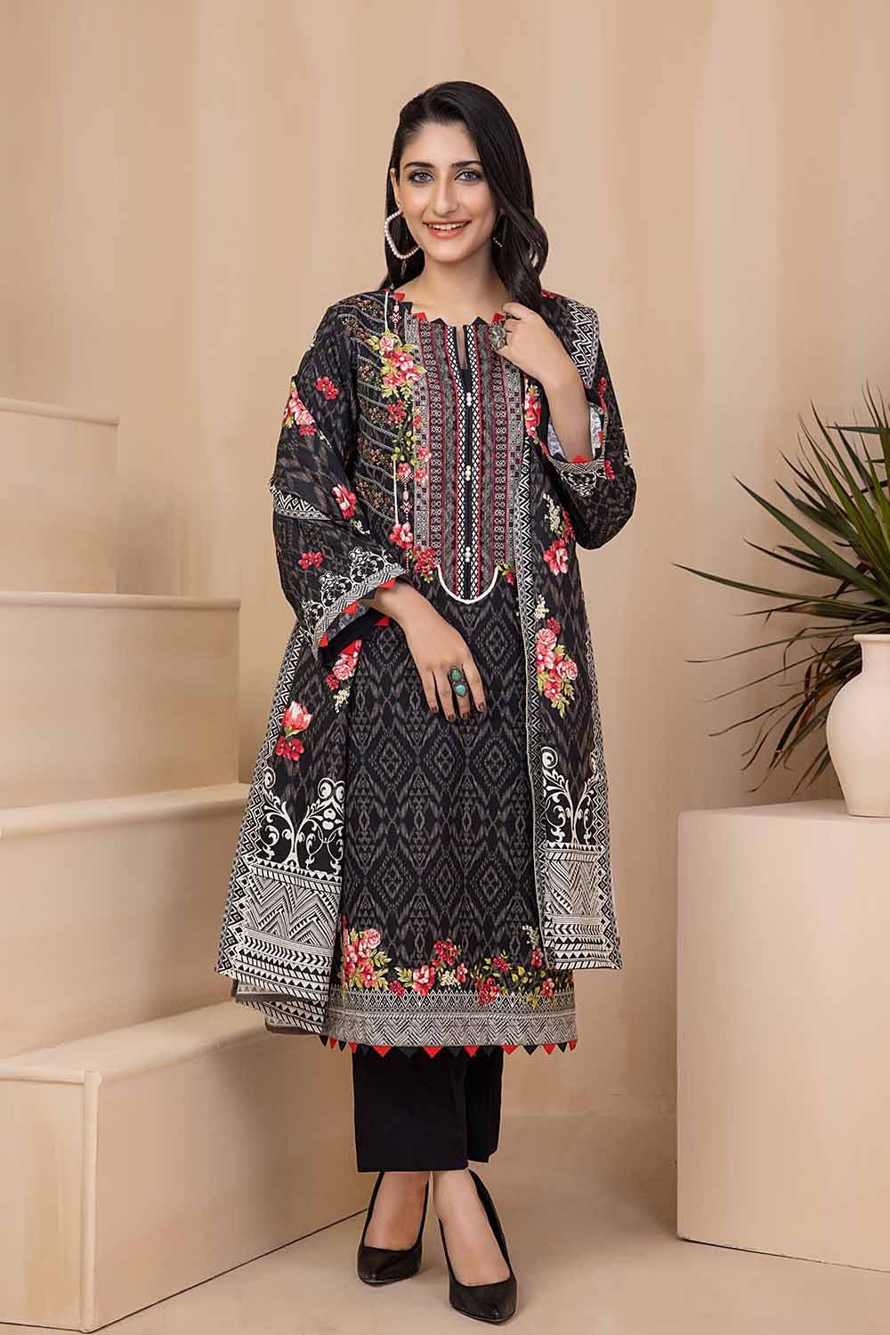 Gul Ahmed 3PC Khaddar Stitched Digital Printed Suit K-22088