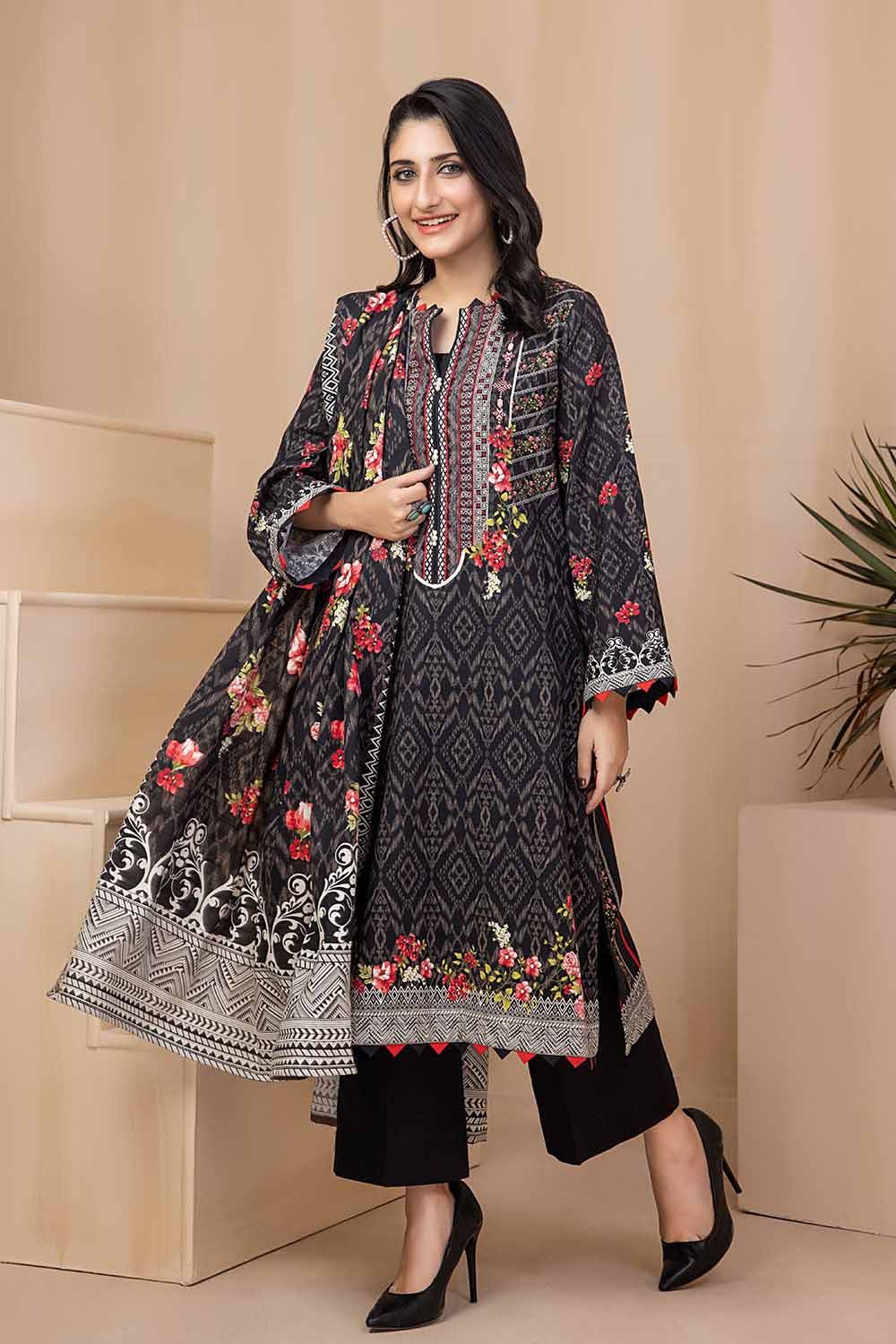 Gul Ahmed 3PC Khaddar Stitched Digital Printed Suit K-22088