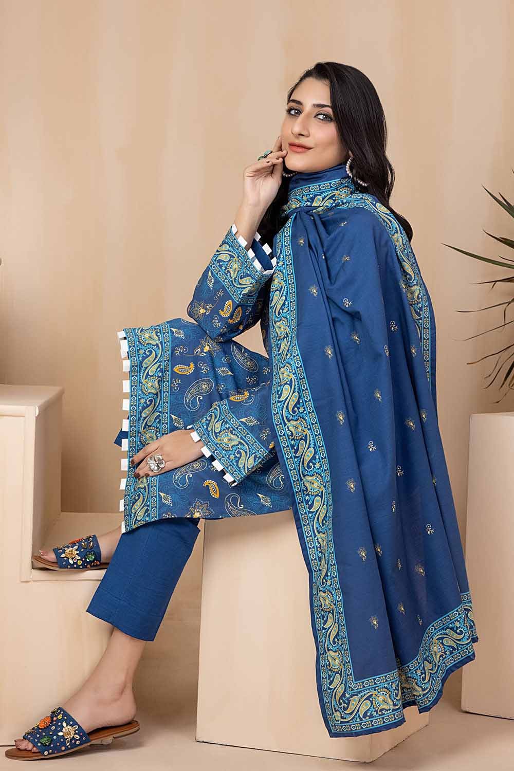 Gul Ahmed 3PC Khaddar Stitched Printed Suit K-22092 A